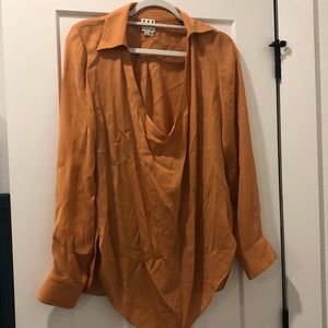 Haute Hippie Terracotta 100% Silk Blouse
